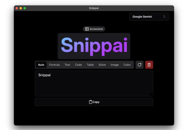 Snippai(AI驱动的多功能截图工具) Snippai(AI驱动的多功能截图工具)